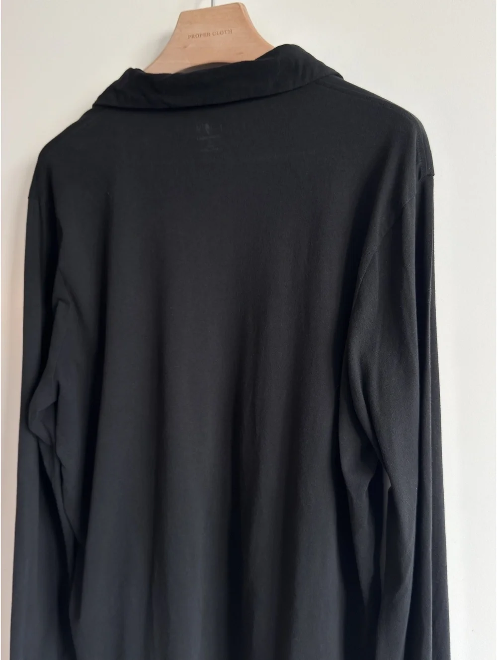 J.Crew Oarsman Logo Sueded Cotton Polo Shirt Men’s XL Black Long Sleeve Classic